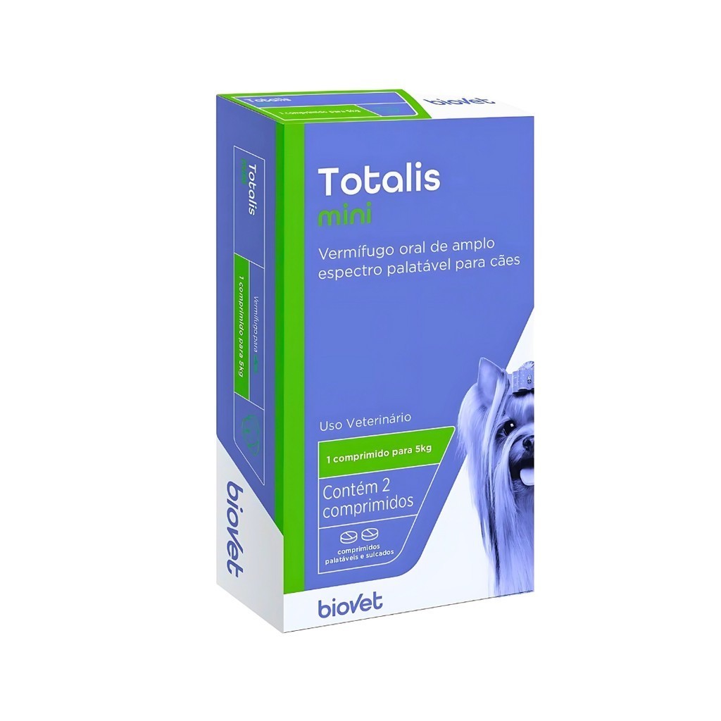 Vermífugo Oral Totalis Mini Para Cães 2 Comprimidos Biovet | Shopee Brasil