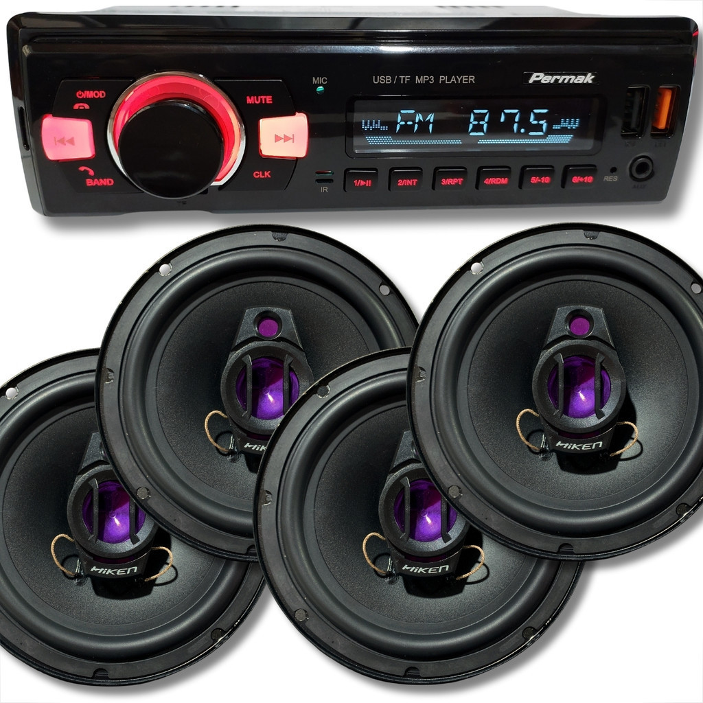 Kit Som Completo para Carro MP3 Player Bluetooth 2 USB + 4 Alto ...