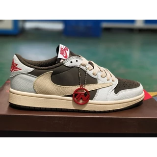 Travis Scott x 1 baixo OG SP "Vela e Ridgerock" Barb Cinza-marrom Moda mocha sapatos casuais