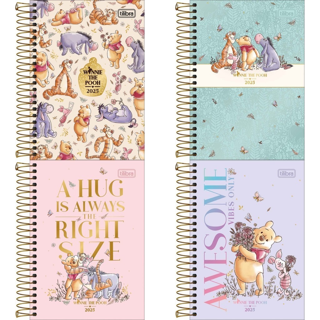 Agenda Diária 2025 Espiral Ursinho Pooh - Tilibra | Shopee Brasil