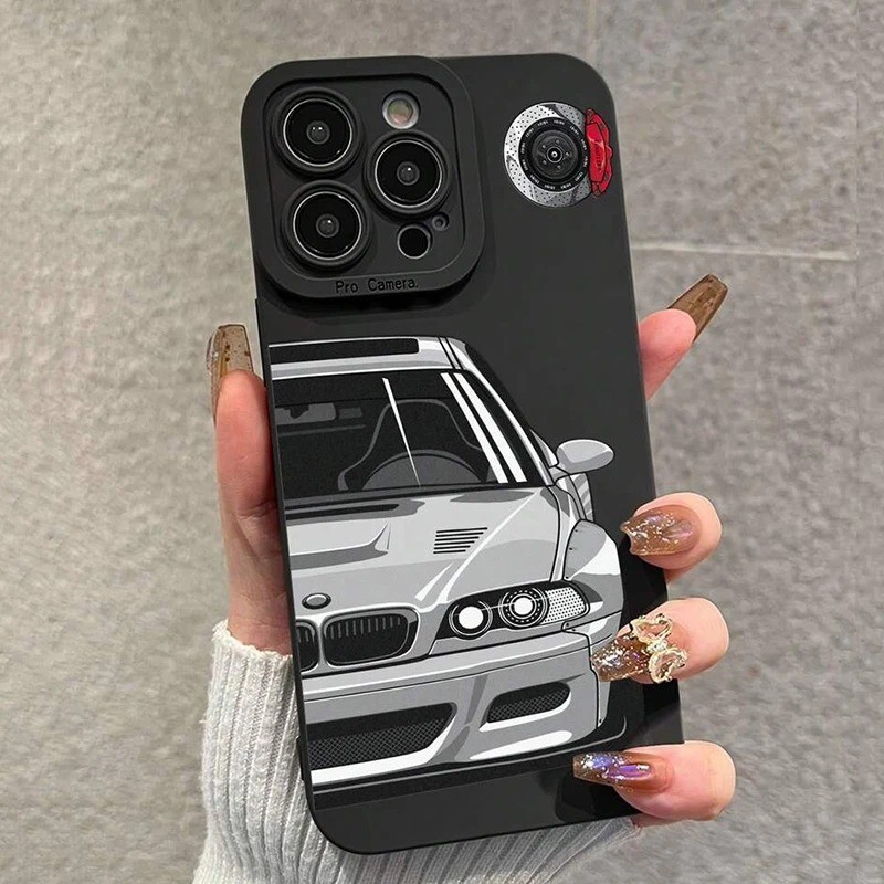 Estilo Capa Para iPhone 15 14 11 13 12 Pro MAX 8 7 14 15 Plus SE2 X XR XS Mini Cool Sports Car De Pára-Choques De Silicone À Prova De Choque