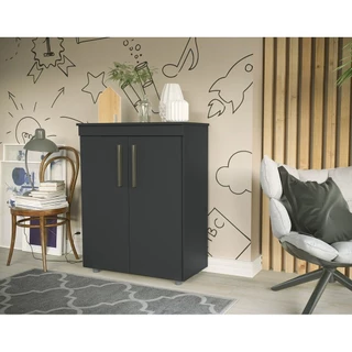 Neloja Cômoda Multiuso 2 Portas Advantage Para Quarto E Escritório Moderno Alta Funcional Organizadora