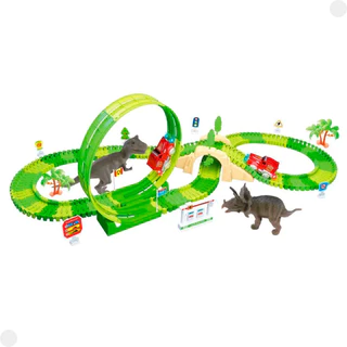Pista Dinossauro Com Looping Luz E Acessórios KPD-070 Castela Brasil