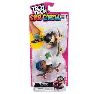 2 Skates com 2 Bonecos SK8 CREW (Boné Preto) - Tech Deck
