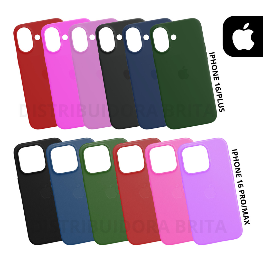 Capinha Case Silicone Aveludada Para iPhone 16 / Plus / Pro / Pro Max