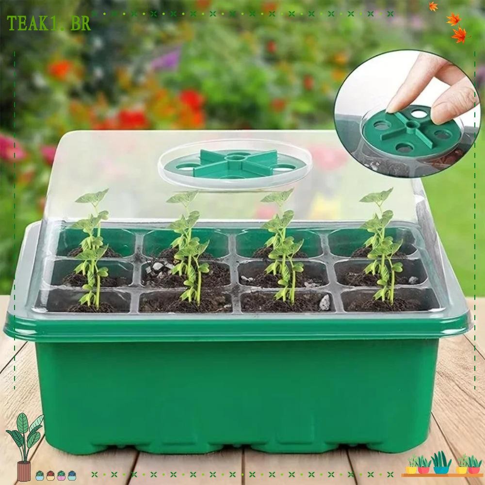 Base De Germinação De Plantas TEAKED , Sementes Crescendo Mini Bandeja Inicial Para Estufas , Multifuncionais 6/12Grids Com Furo De Ventilação Plantio De Jardim Caixa De