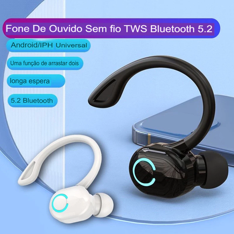 Fone de Ouvido Sem Fio Bluetooth Barato Exlusivo Led Única Orellha Original Xaiomi Iphone Microfone