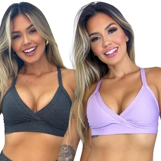 Kit 2 Tops Fitness de Academia Simples Treino dia a dia