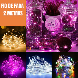 3X Fio de Fada LED 2 Metros Decoração Cordão de Luz Pisca Pisca Decorativo Halloween Várias Cores