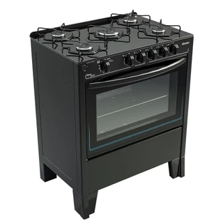 Fogão 5 Bocas Gás Braslar Fenix Glass 72,2L Preto 127V/220V