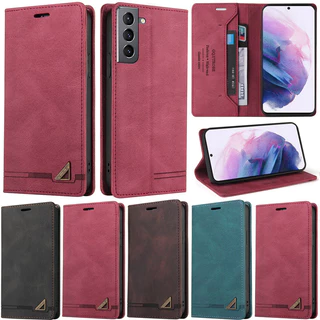 Capa Fosca Para Samsung Galaxy S21 FE S20 FE A10 A20 A30 A50 A70 A10S A20S A51 5G A71 5G Carteira Retrô De Couro PU Macio Com Compartimento Cartão Proteção Da Pele Flip Stand Múltipla