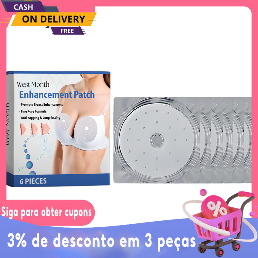 6 Pçs Remendos De Ampliação Do Peito Realçador Promover Hormônio Feminino Elevador Endurecimento Crescimento Plumping Massagem Remendo