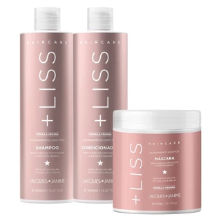 Kit Jacques Janine Hair Care Liss Shampoo 450ml Condicionador 440ml Máscara Lisos Antifrizz 400g