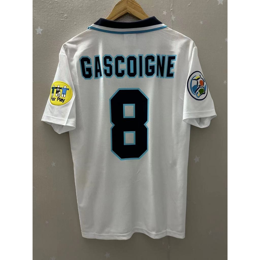 Camisa Retro À Prova De1996 ENG-LAN BECKHAM Sheer GASCOIGNE Home Football Jersey Camiseta Personalizada