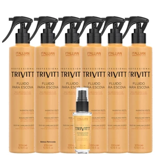 Combo 6 Fluido P/ Escova Trivitt+ Reparador De Pontas Italli em Oferta na Shopee