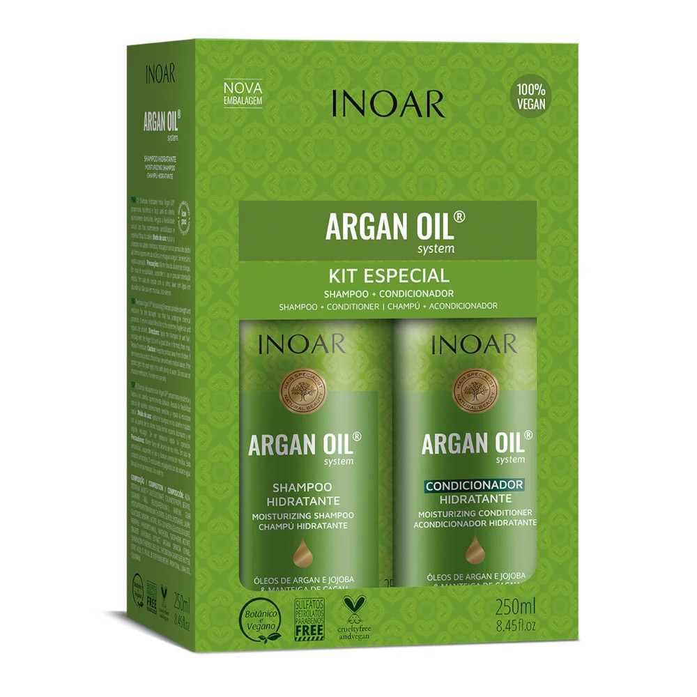 KIT INOAR ARGAN OIL SYSTEM SHAMPOO + CONDICIONADOR 250ML | Shopee Brasil