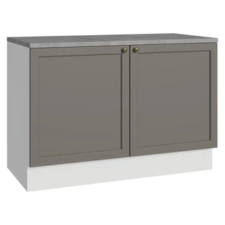 Balcão de Cozinha 120 cm 2 Portas Branco/Cinza Vik Madesa em Oferta na Shopee