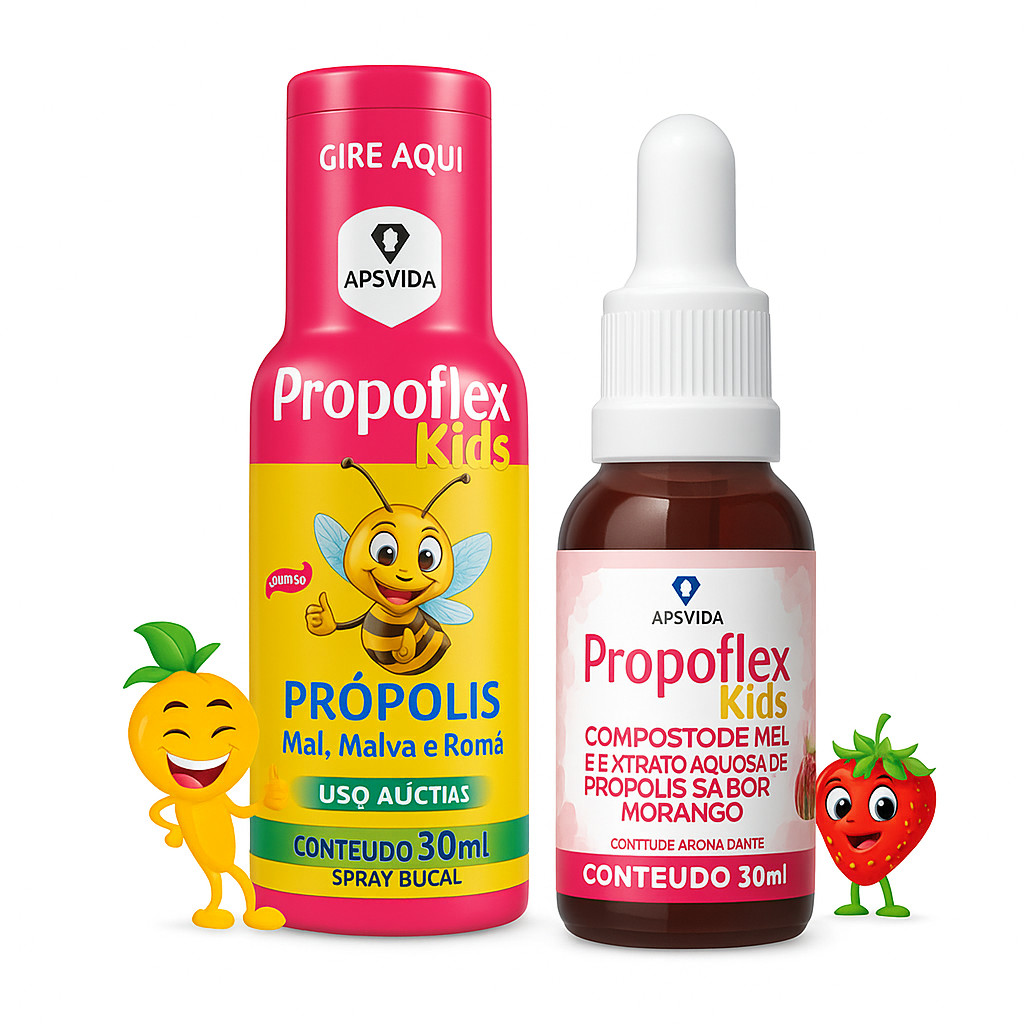 Kit Infantil Propoflex | Spray de Garganta + Extrato de Própolis Sabor ...