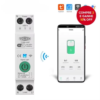TUYA 63A WiFi MCB Disjuntor Inteligente Sobre Corrente Sob Proteção De Tensão Medição De Energia Interruptor De Controle