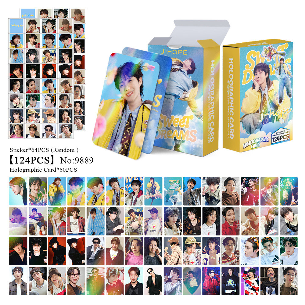 KPOP 124 Pçs/Caixa BTS Photocards Bangtan Boys Holográfico LOMO