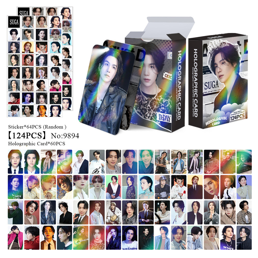KPOP 124 Pçs/Caixa BTS Photocards Bangtan Boys Holográfico LOMO