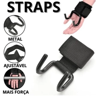 Luva de Academia com Munhequeira de Pulso e Gancho Grip para Musculação