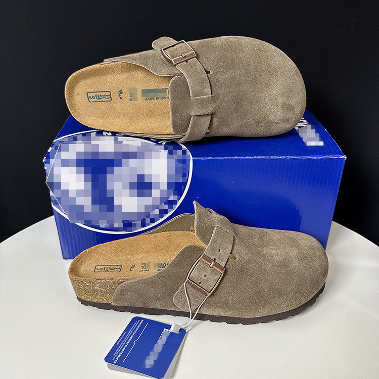 Birken @ _ Estoque Baotou Sandálias Elegantes Unissex De Cortiça Camurça Meia-Pack Boston Series Shoes