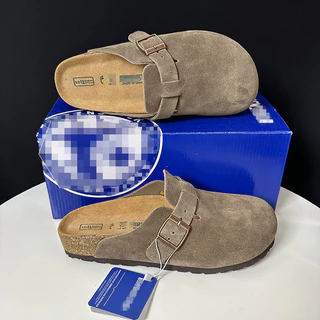 Birken @ _ Estoque Baotou Sandálias Elegantes Unissex De Cortiça Camurça Meia-Pack Boston Series Shoes