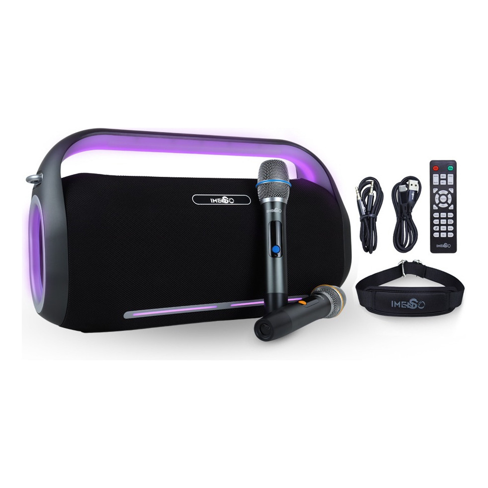 Caixa De Som Imenso X41 Pro 2 Microfones Karaokê 300w Rgb | Shopee