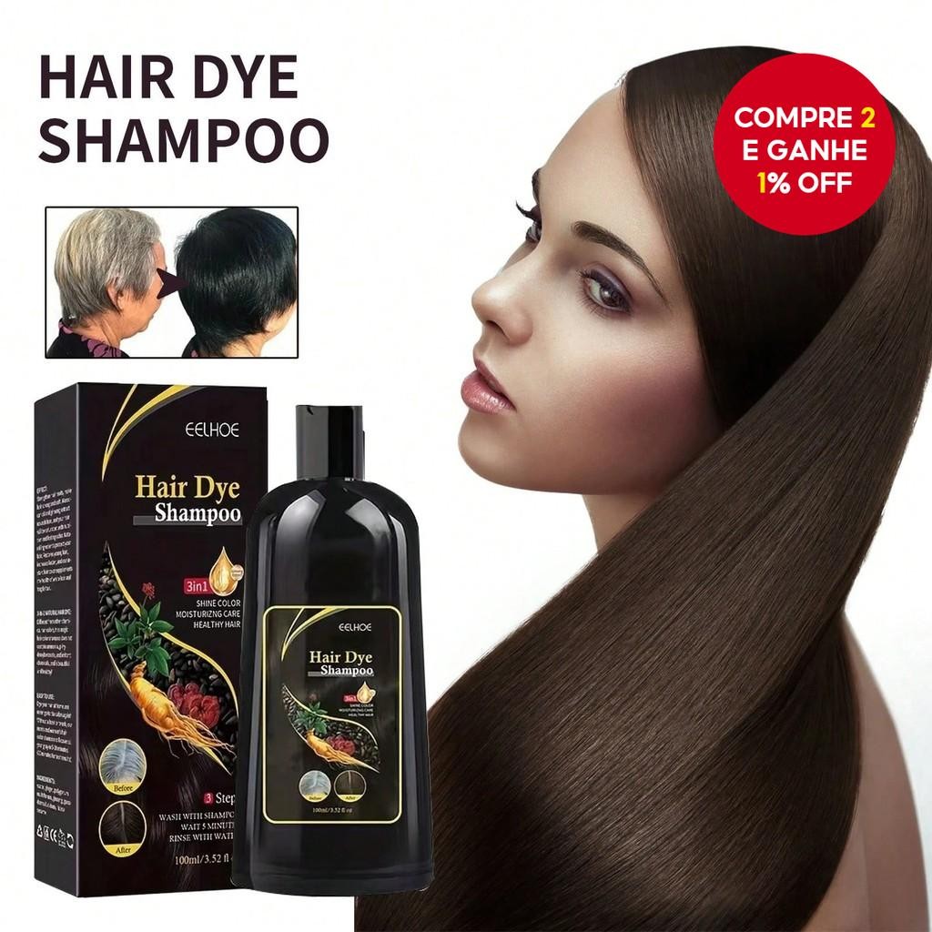 Novo Shampoo Colorante para Cabelo: Tintura para Escurecer Cabelos ...