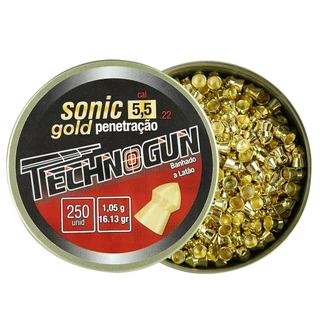 Chumbinho Technogun Sonic Gold Penetração 15,65gr 250un. 5.5mm