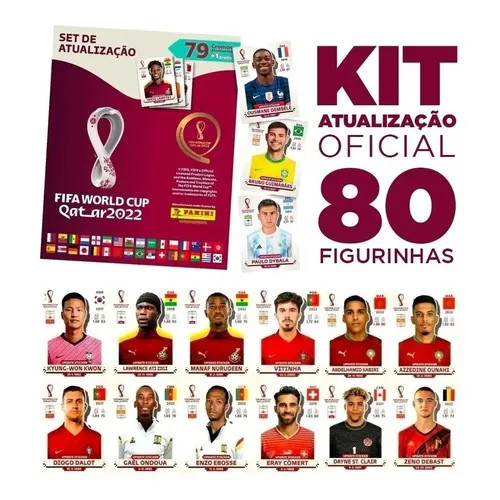 Kit de Atualização com 80 Cromos - Copa do Mundo 2022 (LEIA A DESCRIÇÃO) Fifa World Cup 2022