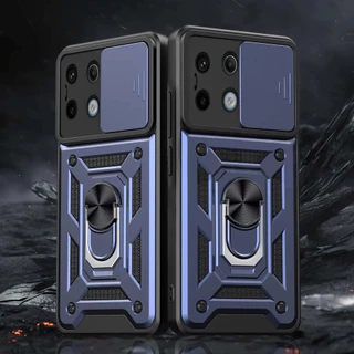 Para Redmi 13 13C 12C 12C 12 Xiaomi Poco F6 Pro X6 Pro X5 Pro X3 X4 Pro Redmi Note 13 Pro Plus Note 10 11 12 Pro Armadura De Anel PC Capa Dura À Prova De Choque