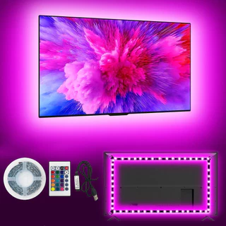 Fita RGB Led 9.8ft USB 32-43in 24 Teclas Sync para TV Backlight Sala de Jogos