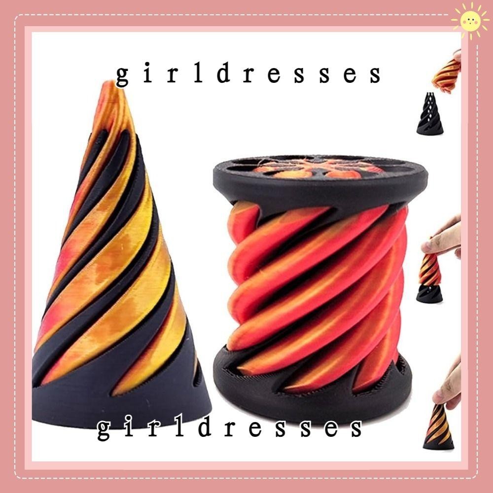 GD Spiral Fidget Toy Cone , Impossível Ornamentos Decorativos Impressos Desenvolvimento De Inteligência Jogos Matemáticos Vortex Ilusão De Rosca Helix Screw Para Crianças