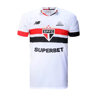 A PRONTA ENTREGA Novos Patrocinios Camiseta do São Paulo Branco Tradicional 24-25 NB Versão Torcedor A PRONTA-ENTREGA Melhor Promoção