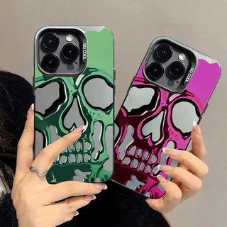 Capa De Telefone Para Xiaomi Mi 11 Lite 5G NE 14T 14 13 12 12T 13T Pro Poco F6 F5 X5 X6 M6 4G Luxo Crânio Ghostface IMD Metal Dura À Prova De Choque