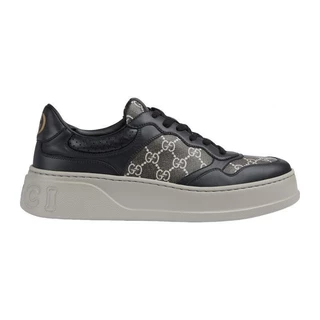 G ucci 2024 Novos Sapatos Masculinos Preto GG Laço Clássico Casual Grosso Sola Esportes MMPF 56OS