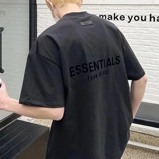 Nybo Original Factory Nine Seasons FOG Linha Dupla FOG Carta Floculante de Rótulo Pequeno Manga Curta Summer Loose Hong Kong Style ins T-Shirt