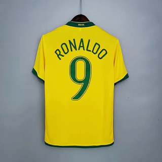 Copa do Mundo de 2006 camisa da seleção brasileira Ronaldinho esporte retrô camisa de futebol camisa de treino de futebol