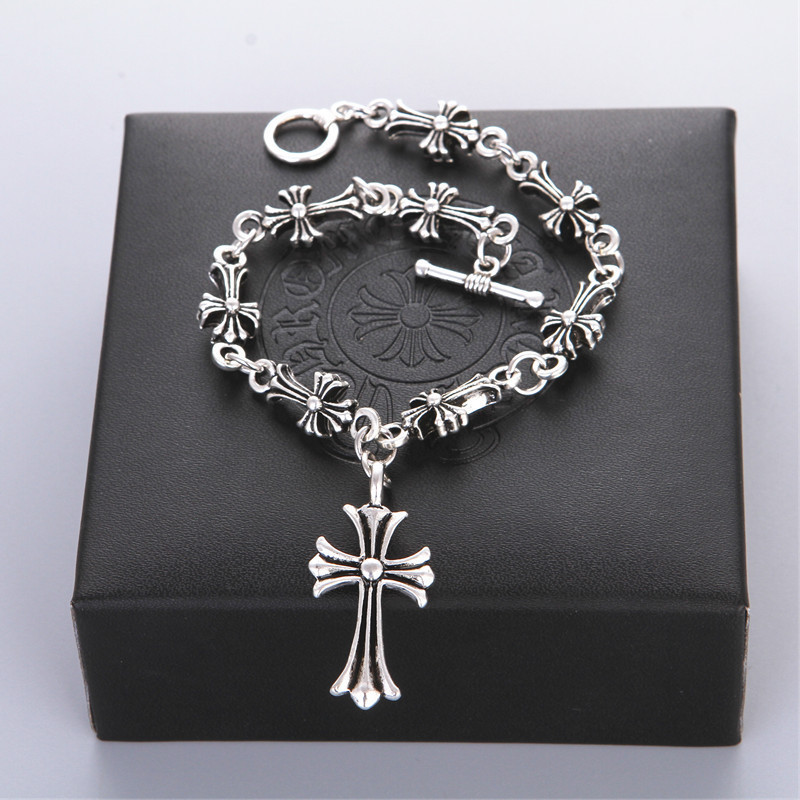 Influenciador Sydney cobra Kwon Jilong mesmo estilo cruz pulseira das mulheres dos homens na moda corvo moda casal Retro pulseira