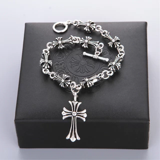 Influenciador Sydney cobra Kwon Jilong mesmo estilo cruz pulseira das mulheres dos homens na moda corvo moda casal Retro pulseira
