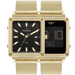 Relógio Technos Masculino Curvas Digiana Dourado - 1S13CV/1P
