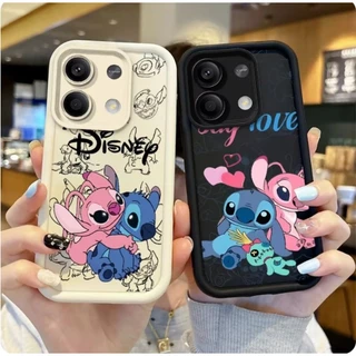 Para Redmi A3 13C 14C 13 12 Note 13 12s 12 pro Plus 4G 5G Bonito Desenho Animado Disney Stitch E Angel Love Casal Capa De Telefone Macia Fosca De Silicone Líquido Com Cobertura Total Traseira