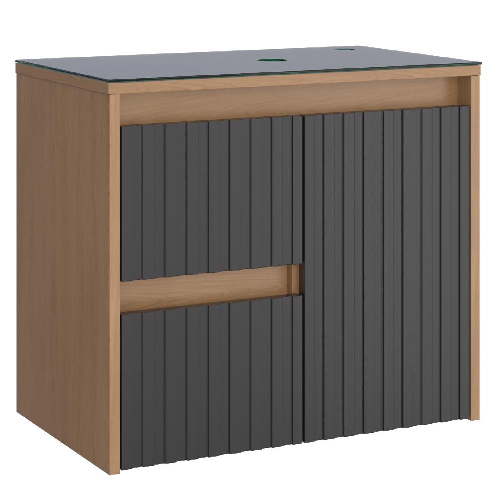 Gabinete Para Banheiro Kyoto Sem Cuba Preto Jequitiba - Cozimax