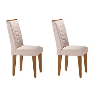 Cadeira Sala de Jantar Londrina Kit 2 Un Imbuia - Veludo Creme - Rufato