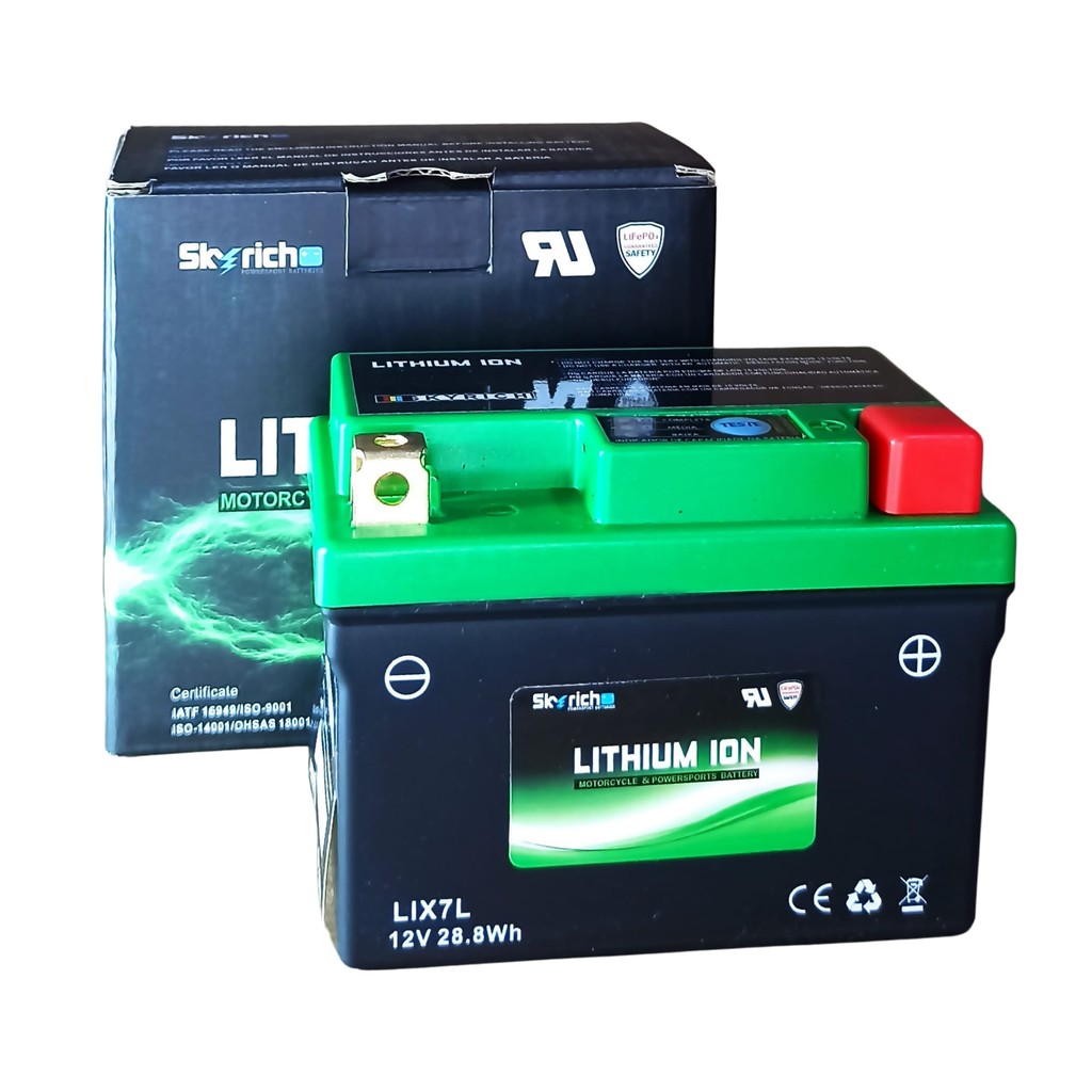 Bateria SkyRich – LIX7L – CCA 120A (YTZ7S / YTZ6V / YTZ6S / YT5L-BS / YTX5L-BS / YTX5L)