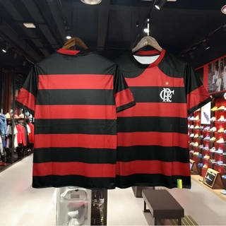 Camisa de Futebol Flamengo2009/2010 Retro FO Home Jersey Preto Vermelho Camisa Masculina Moletom