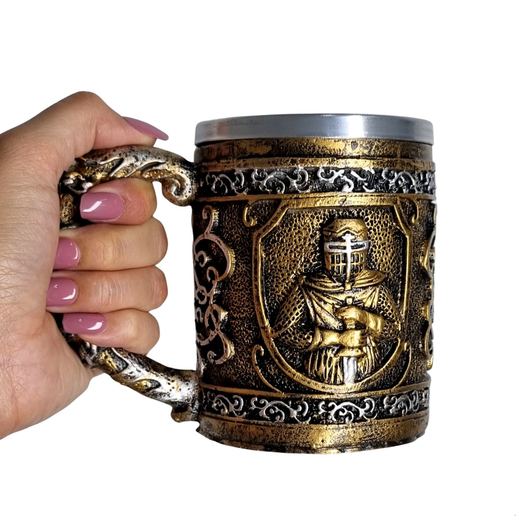 Copo Caneca de Chopp Cerveja Guerreiro Medieval Templário