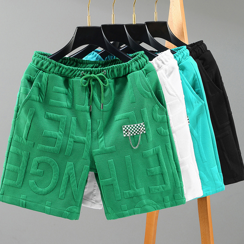 Letras Tamanho 5XL 6XL 7XL Nova Moda Shorts De Malha Masculino Confortável Cintura Elástica Roupas Masculinas Respirável Calças Curtas